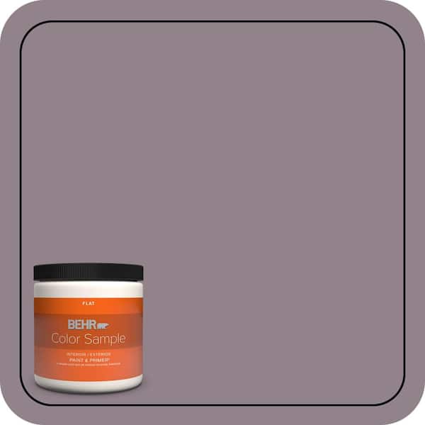 BEHR PREMIUM PLUS 8 oz. #N110-4 Gothic Purple Flat Interior/Exterior Paint & Primer Color Sample