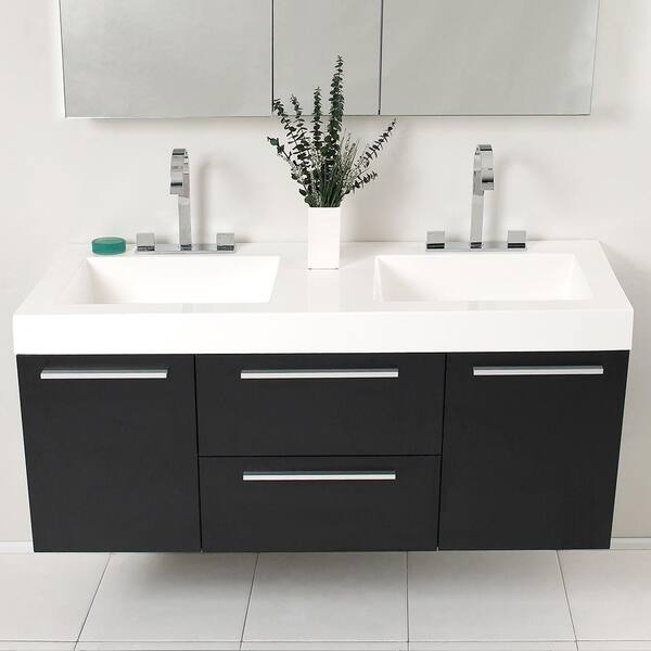 Fresca Onto 54 In Double Vanity, Double Bathroom Vanities At Home Depot