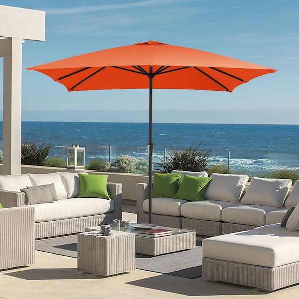 belleville 8 ft patio umbrella in tan Aynova 8 ft. x 8 ft. Doubel Top Rectangular Aluminum Cantilever Patio  Umbrella with 230 lb. 4-Panel Base in Beige CBD0808-Bei-B