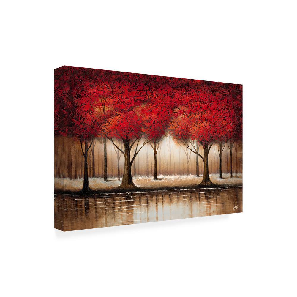 Parade of Red Trees Landscape Canvas Art, 16 x 24 Inch