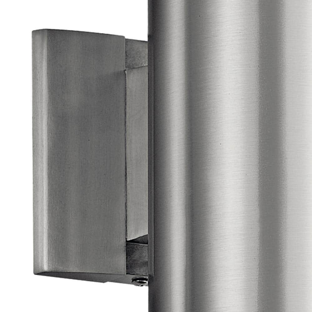 Brushed Aluminum 12" Modern Cylinder Wall Sconce
