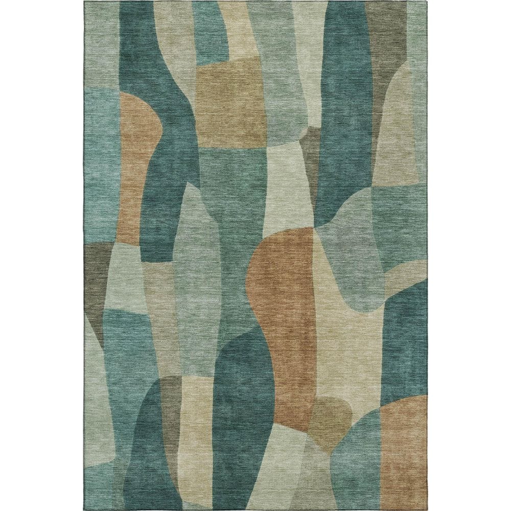 Mayfield Premium Machine Washable Abstract AMF2376 Teal 10 ft. x 14 ft. Area Rug price history on PriceWatchPro