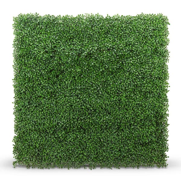 NATURAE DECOR 19 in. Green Artificial Boxwood 20 in. x 20 in. Foliage Panel 12-Pieces