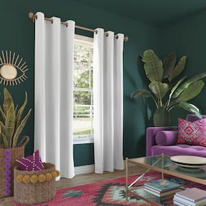 Riley Kids Bedroom 40 in. W x 63 in. L Blackout Grommet Curtain Panel in White