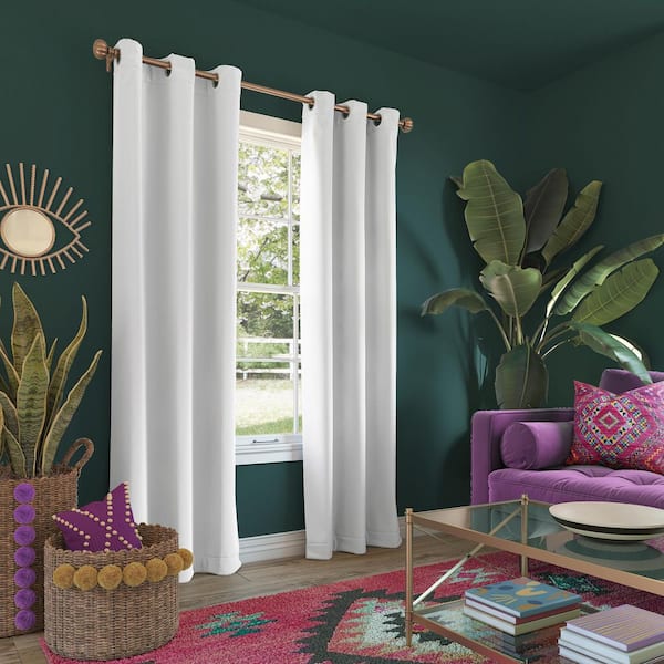 Sun Zero Riley Kids Bedroom 40 in. W x 84 in. L Blackout Grommet Curtain Panel in White
