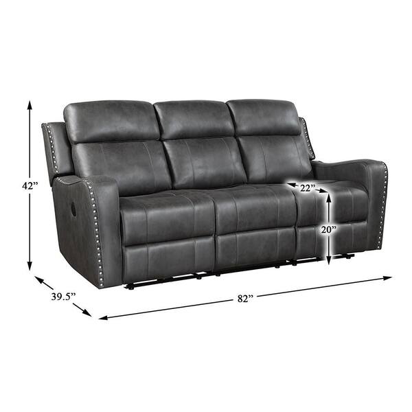 Lazzara Cadmus 82 in. W Slope Arm Microfiber Rectangle Power