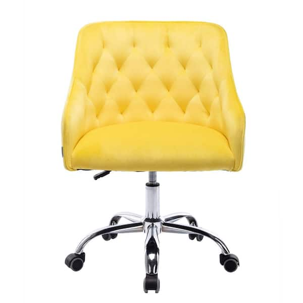 yellow fabric desk chair