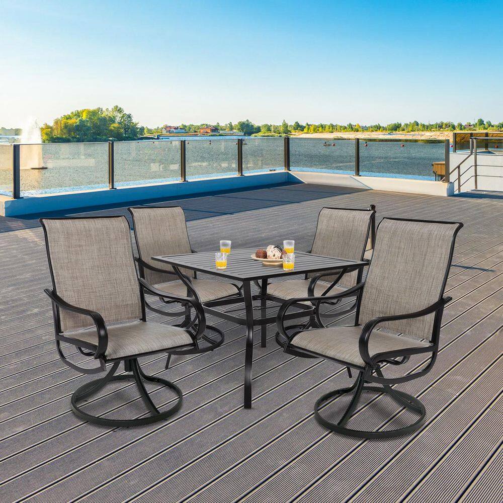 Swivel Patio Dining Chairs, High Back Outdoor Bistro Arm Chairs (Set of 2) price history on PriceWatchPro