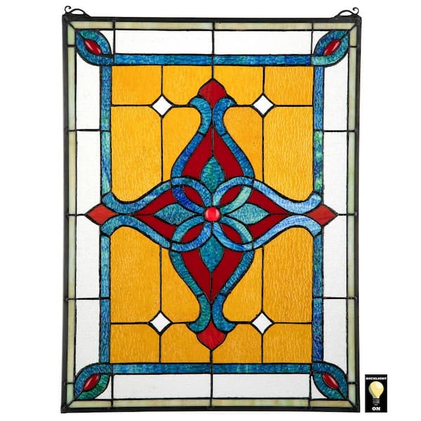 Design Toscano St. Katherine's Row Tiffany-Style Stained Glass Window Panel