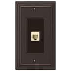 Tiered 1 Gang Phone Metal Wall Plate - Aged Bronze