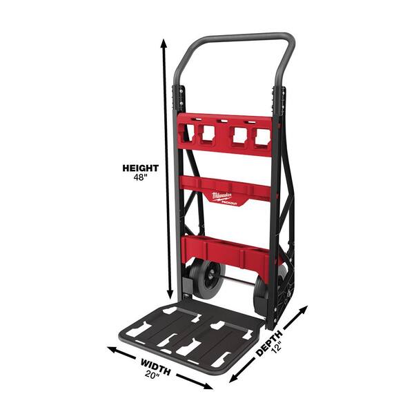 Milwaukee PACKOUT 20 in. 2-Wheel Utility Cart with M18 Lithium-Ion Cordless PACKOUT Radio/Speaker with Built-in Charger 48-22-8415-2950-20