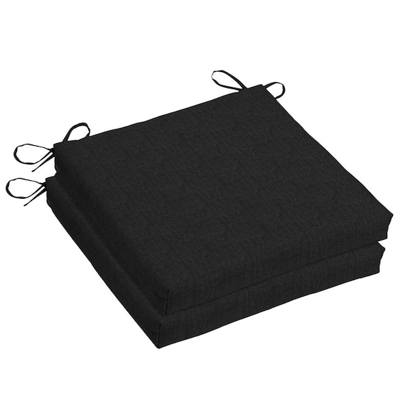 Home Decorators Collection Woodbury 18 x 18 Sunbrella Canvas Black Outdoor Dining Chair Cushion (2-Pack)