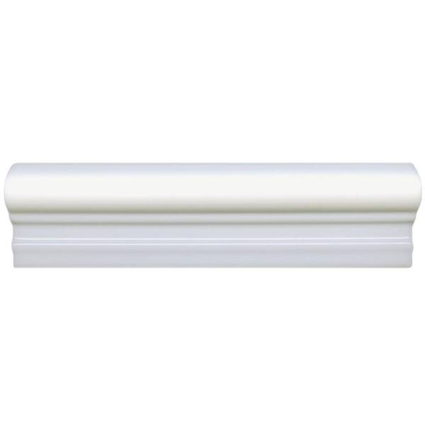 Merola Tile Plaqueta Blanco 2 in. x 8 in. Italiana Moldura Ceramic Wall Trim Tile
