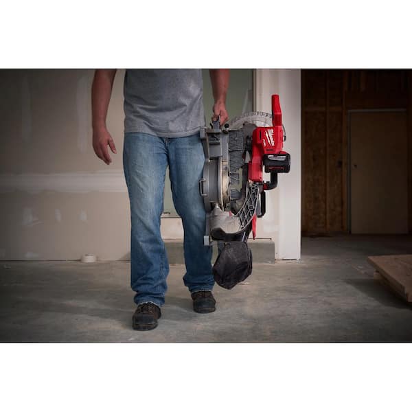 Milwaukee - M18 FUEL 18V Lithium-Ion Brushless Cordless 10 in. Dual Bevel Sliding Compound Miter Saw Kit W/(1) 9.0Ah Battery