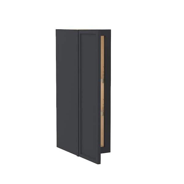 Home Decorators Collection Franklin 9 in. W x 12 in. D x 30 in. H Assembled Plywood Wall Kitchen Cabinet in Valiant Onyx with Soft Close