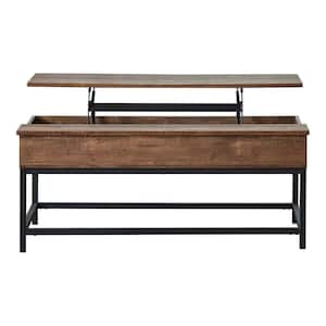 Custom Series 23.5 in. Brown Rectangle Particle Board Coffee Table with Lift Top