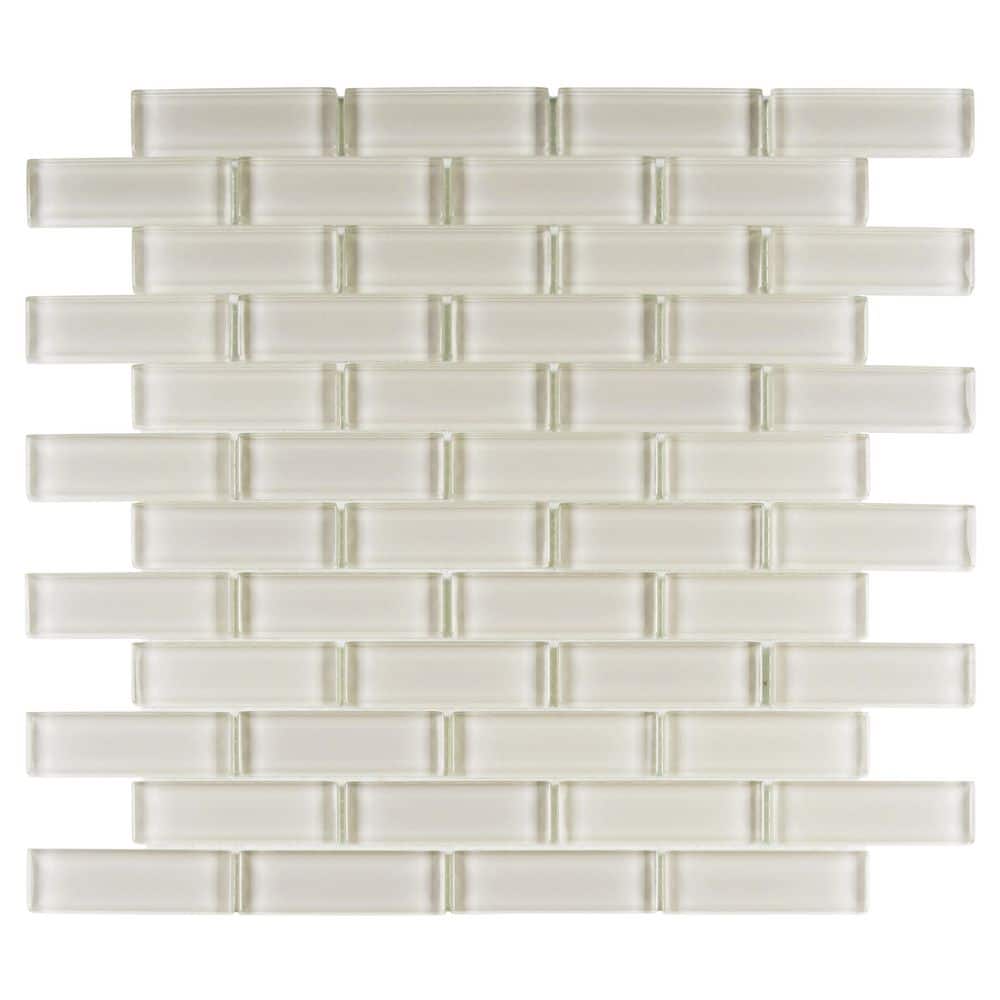 Enchant Darling Malt Light Gray Glossy 4.5 in. x 8.25 in. Glass Rectangle M
