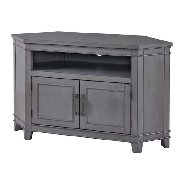 Benjara 49.5 in. Gray Wood TV Stand Fits TVs 55 in. with 1 Cabinets