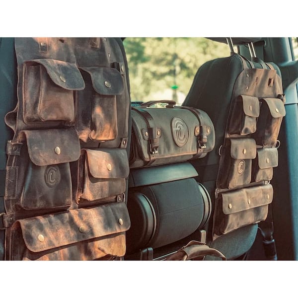 Leather Truck Seat Organizer with Leather Pockets CT10004 - The