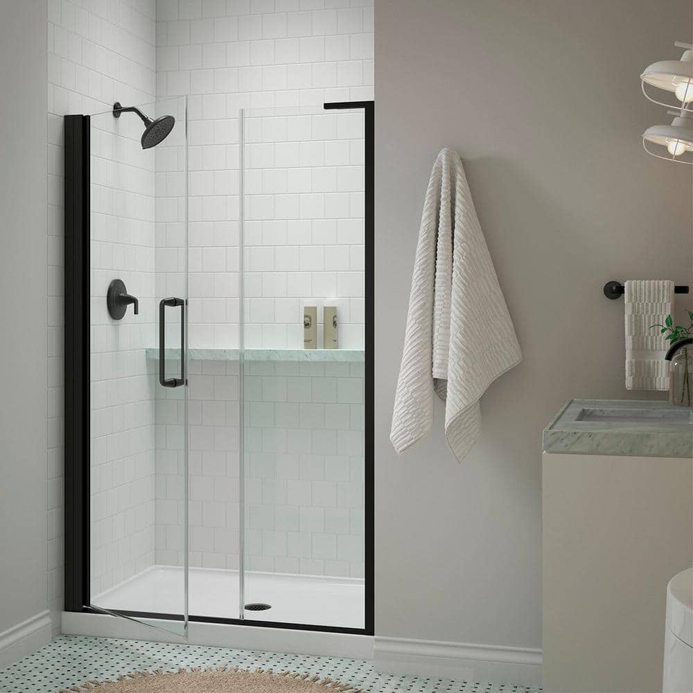 KOHLER Cursiva 4548 in. W x 72 in. H Frameless Pivot Shower Door in