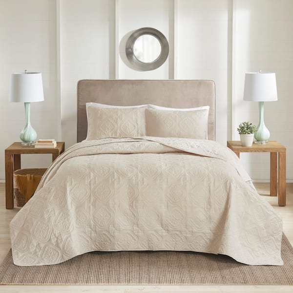 510 Design Hayley 3-Piece Cream Polyester Full/Queen Reversible Quilt Set
