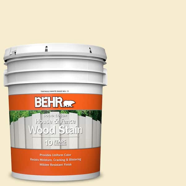 BEHR 5 gal. #ECC-11-1 Daybreak Sun Solid Color House and Fence Exterior Wood Stain