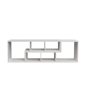 41.34 in. Double L-Shaped White TV Stand Fits TV's up to 55 in. (Display Shelf )