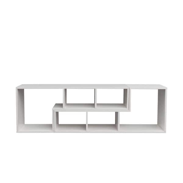 Miscool 41.34 in. Double L-Shaped White TV Stand Fits TV's up to 55 in. (Display Shelf )