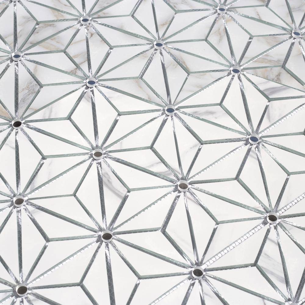 Musico Calacatta Gold Multi-Finish Glass Mosaic Tile