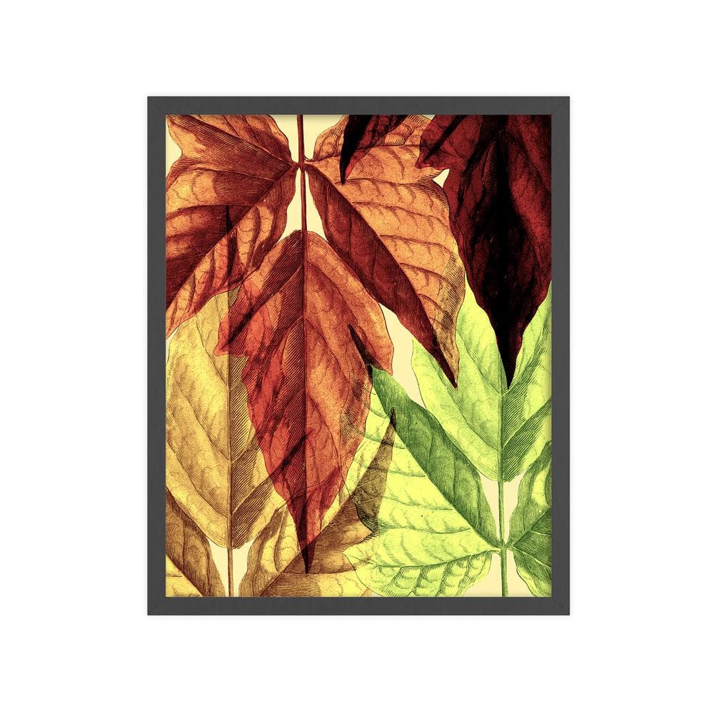 Modern Leaves Framed Nature Art Print 42 in. x 34 in.