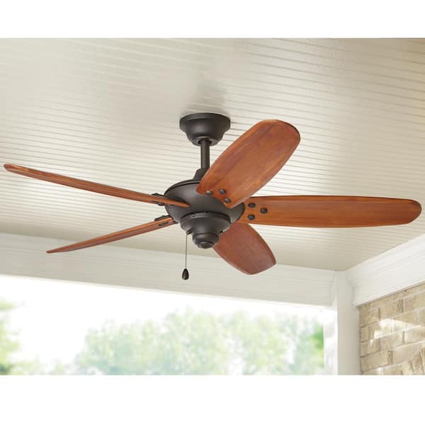 Home Decorators Collection Altura 48 in. Indoor/Outdoor Oil-Rubbed Bronze Ceiling Fan with Downrod and Reversible Motor; Light Kit Adaptable