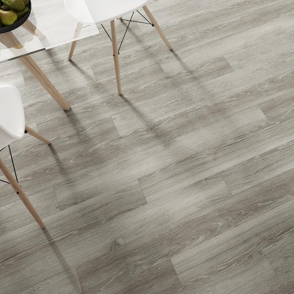 Polished Pro Perfect Pewter 20 MIL x 6 in. W x 48 in. L Click Lock Waterproof Luxury Vinyl Plank (27.81 sq. ft./ctn)