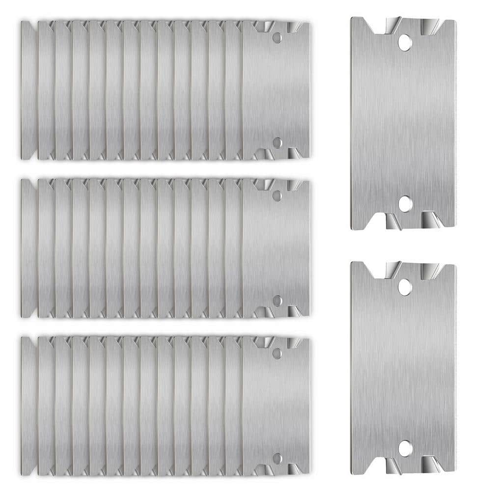 100-Pack 1.5 in. x 2.5 in. Zinc 16-Gauge Anti-Nail Protection Plate Shield,