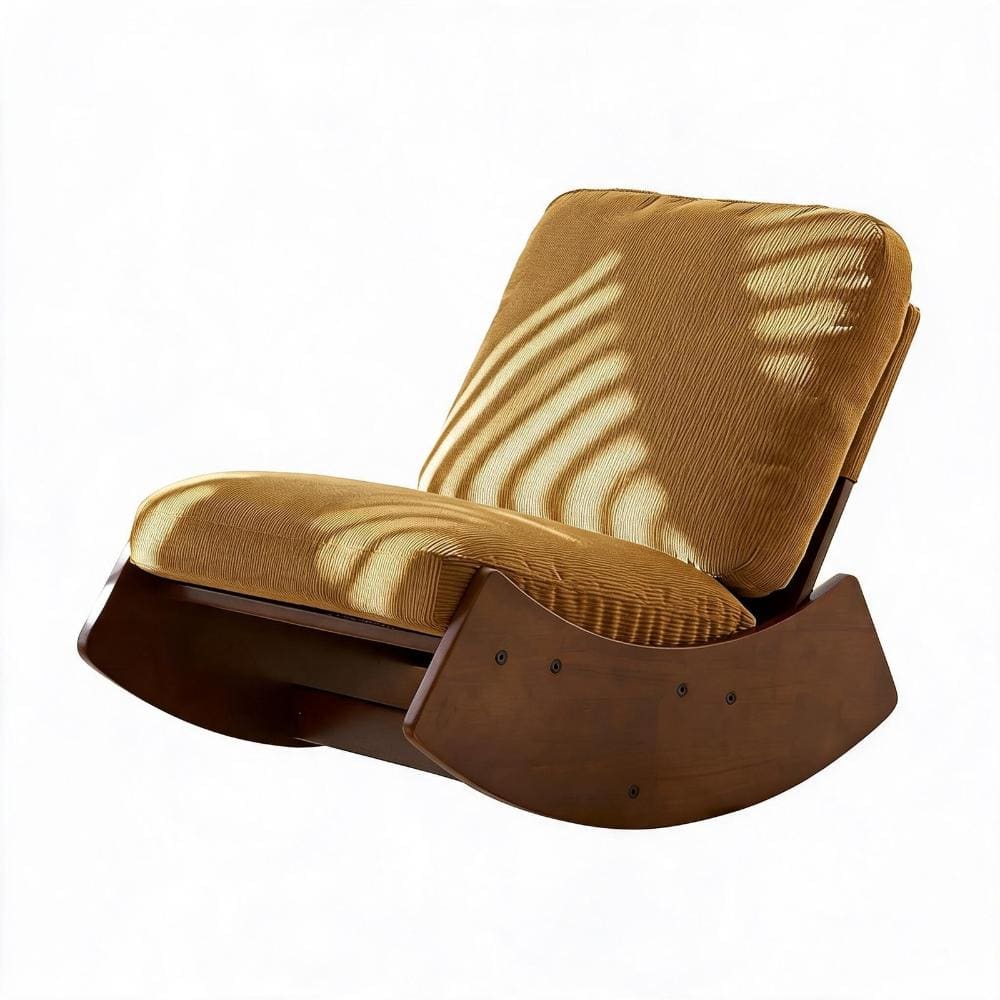 Comfort Glider Rocking Chair 24.4 in. Yellow Fabric Solid Wood Frame Set of 2 durable construction