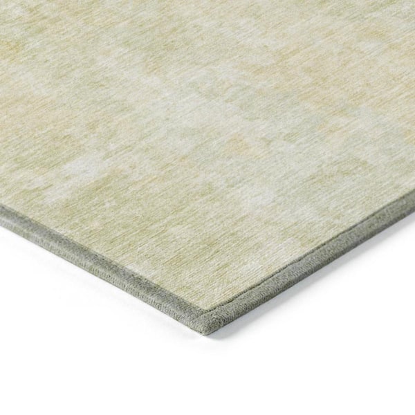 Gold 8 ft. Round Woven Abstract Round Indoor/Outdoor Area Rug