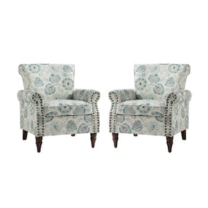 Auria Medallion Armchair with Turned Legs (Set of 2)