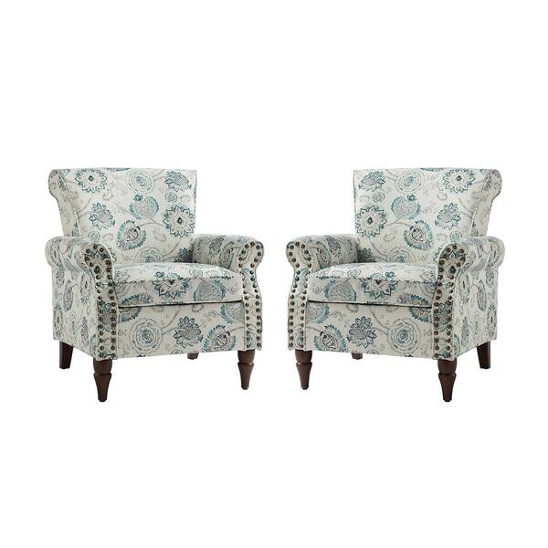 JAYDEN CREATION Auria Medallion Armchair with Turned Legs (Set of 2