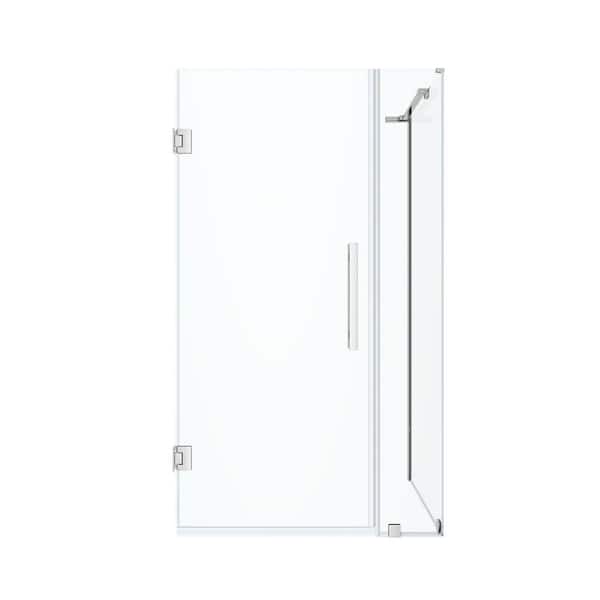 Tampa-Pro 31 13/16 in. W x 72 in. H Rectangular Pivot Frameless Corner Shower Enclosure in Chrome