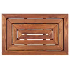 Premium Oiled Brown Teak Indoor and Outdoor Shower/Bath Mat 31.4 in. x 19.6 in.