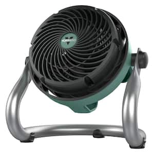 EXO51 7.5 in. Small Heavy-Duty Floor Fan, Air Circulator Shop Fan, Green