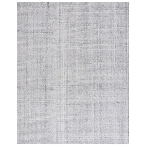 Abstract Light Gray 8 ft. x 10 ft. Plaid Marle Area Rug