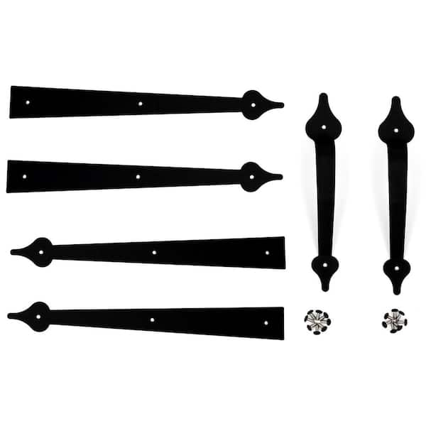 IDEAL SECURITY Decorative Garage Door Hardware Kit in Black