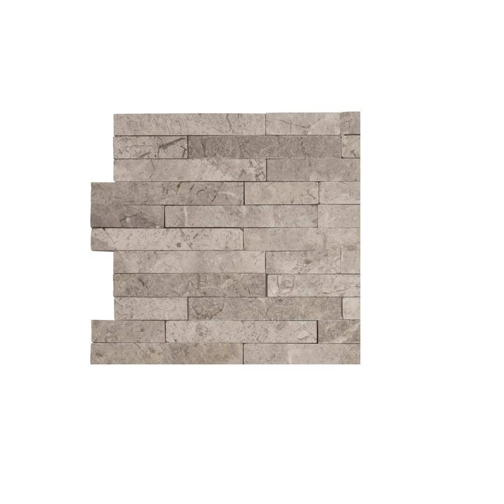 Take Home Tile Sample - Fortress Splitface Grey 4.5 in. x 4.5 in. Interlocking Splitface Marble Mosaic price history on PriceWatchPro