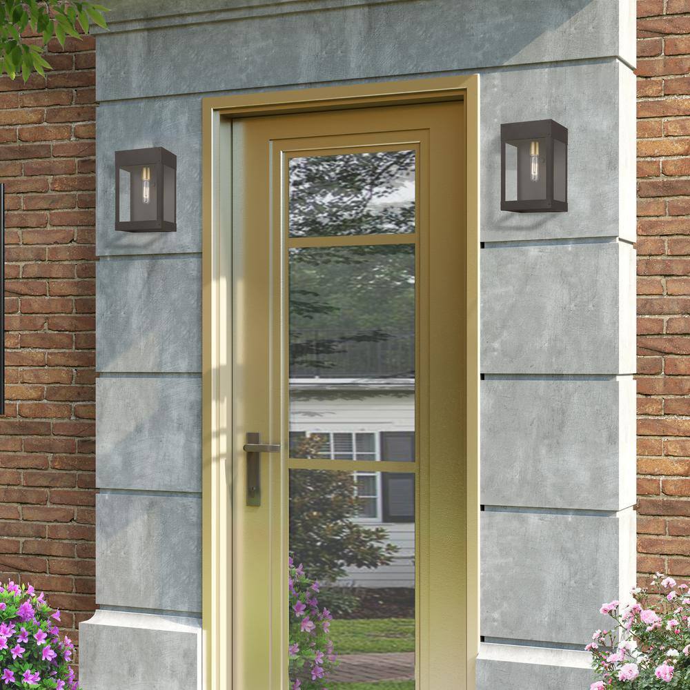 Bronze and Antique Brass Outdoor Wall Lantern Sconce
