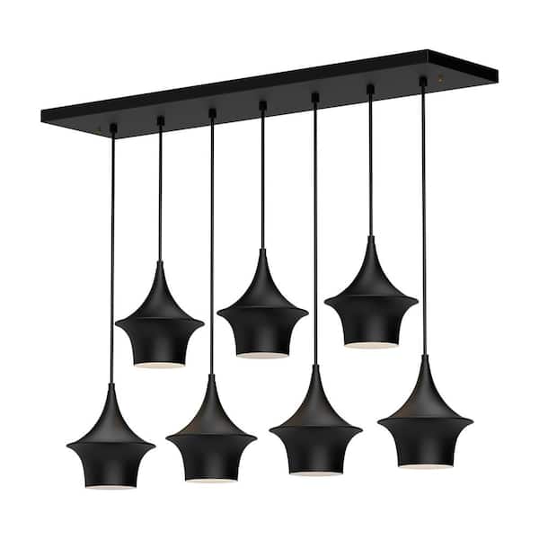 ALORA MOOD Emiko 36 in. 7 Light 60-Watt Matte Black Pendant Light