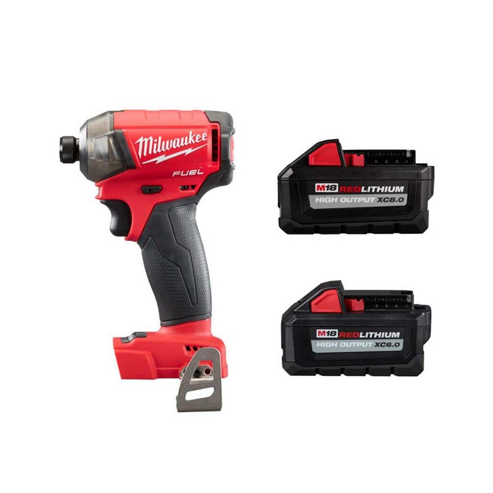 Milwaukee M18 FUEL SURGE 18V Lithium-Ion Brushless Cordless 1/4 in. Hex  Impact Driver w/(2) Batteries 2760-20-48-11-1868 The Home Depot