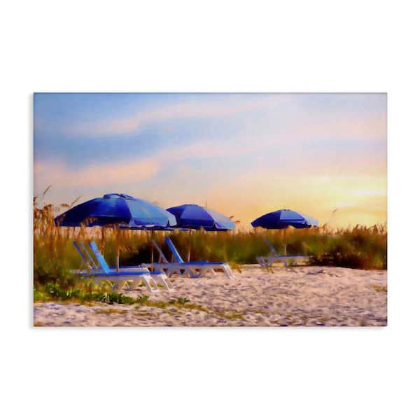 Stupell Industries Summer Vacation Sunrise by Graffi tee Studios Unframed Coastal Graphic Art Print 16 in. x 24 in.