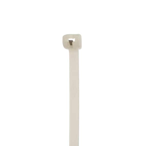 NSi Industries 11 in. Cable Tie with Stainless Steel Barb with 50 lb. Tensile Strength, White (100-Pack)