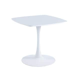 Minimalism 31.49 in. Square White Wood Outdoor Dining Table