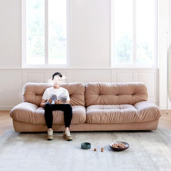 105 in. Armless Modular 2-Piece Anti Cat Scratch Microfiber Cloud Sectional Sofa Lounge Loveseat for Apartment in Pink